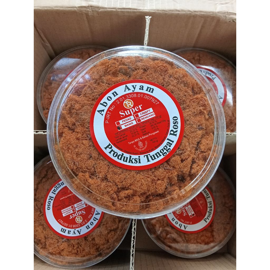 Abon Ayam Super Tunggal Roso Kemasan 100gram Tanpa MSG dan bahan pengawet
