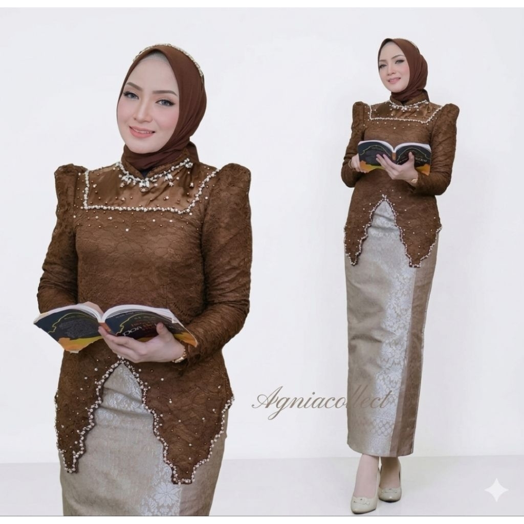 AC KEBAYA SANILA BROKAT | Rok Songket Span | Setelan Kebaya Payet | Set Kebaya Songket | Kebaya Wisu