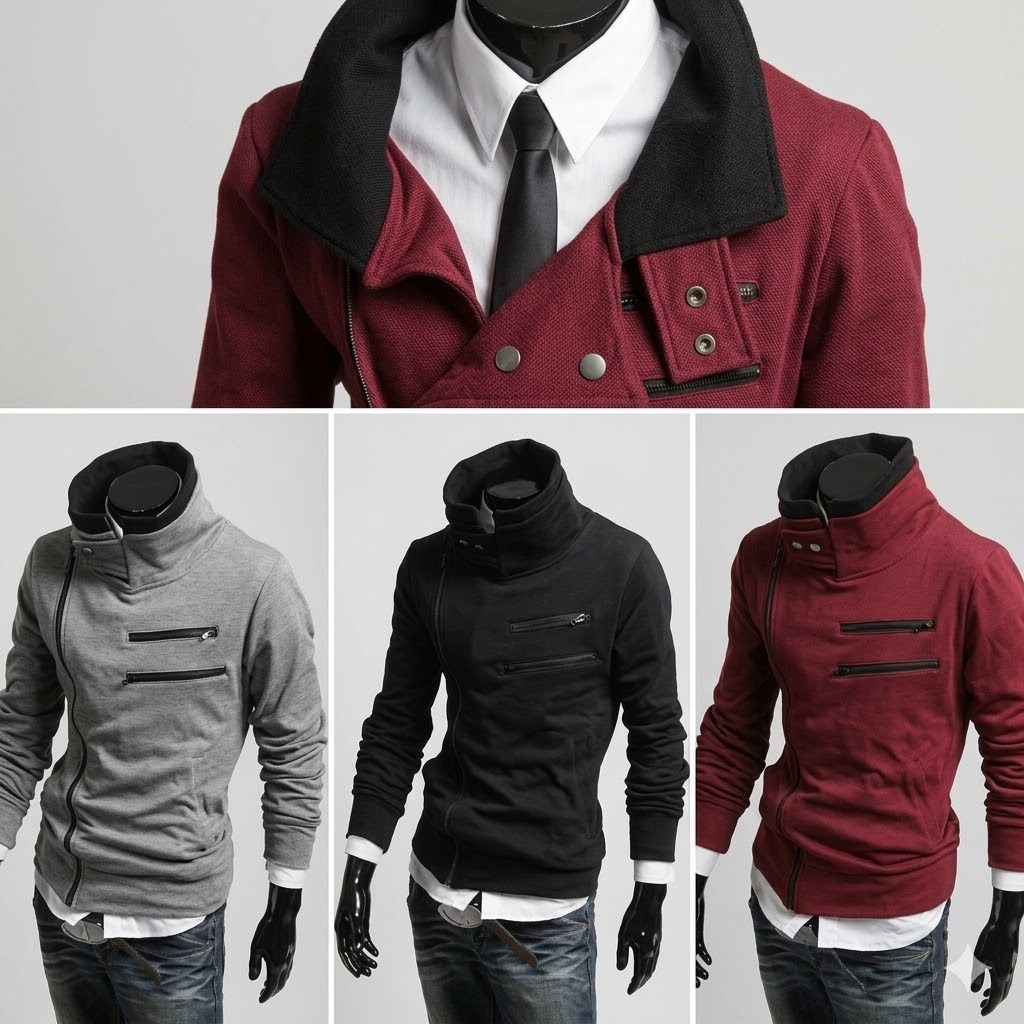 Jaket Pria CARDY - Model korea style Bahan Fleece Import Tebal