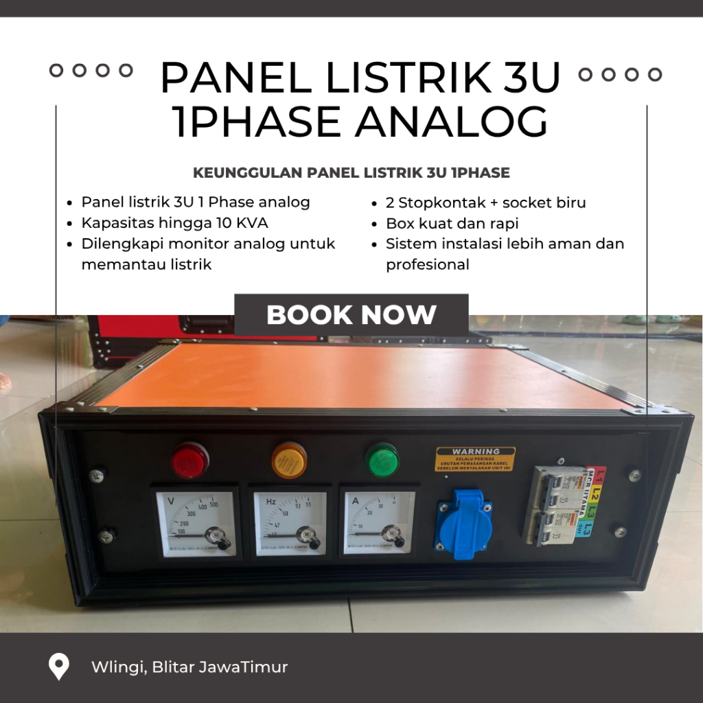 panel listrik 3u 1phase analog