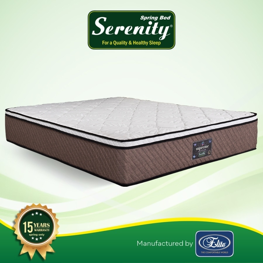 Kasur Springbed ELITE SERENITY SUPREME PLUSHTOP - Kasur Tebal Empuk Nyaman Gratis Bantal