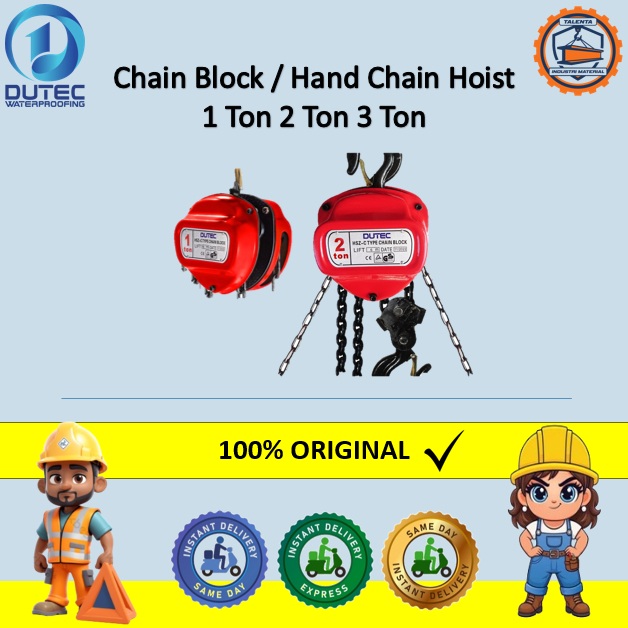 Dutec Chain Block / Hand Chain Hoist 1 Ton 2 Ton 3 Ton 3M 6M 10M 15M | Katrol Manual Angkat Barang H