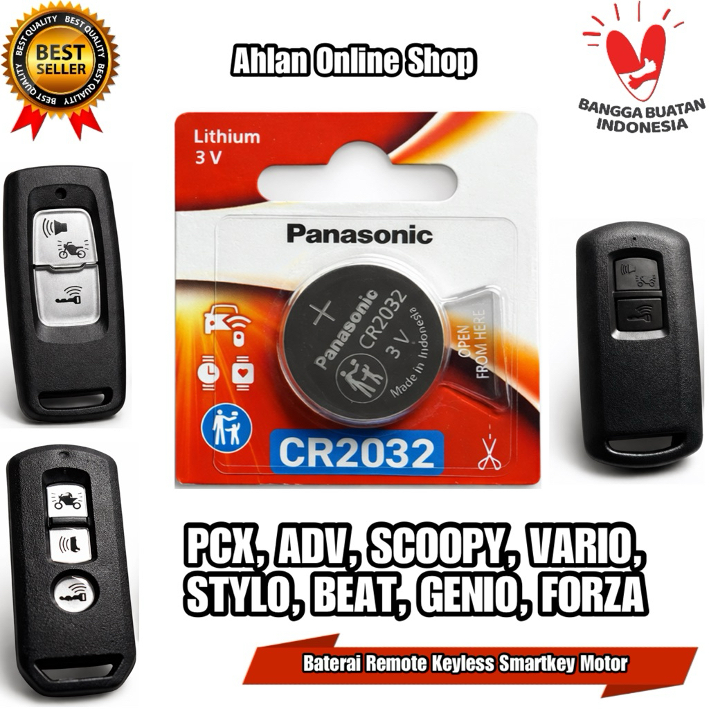Baterai batre remot remote keyless motor honda vario 150 160 original