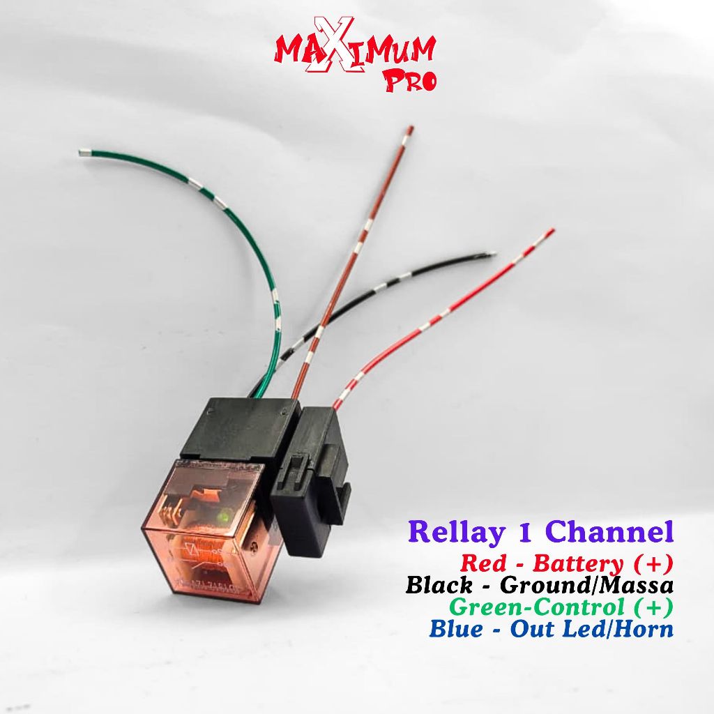 RELLAY KLAKSON 12V 80A 4 PIN PREMIUM TRANSPARAN UNTUK DENSO BOSCH HELLA LAMPU TEMBAK MOTOR MOBIL 1 R