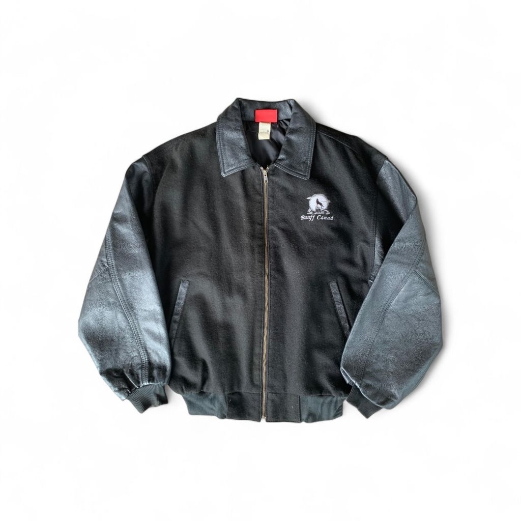 VARSITY BLACK LETHER JACKET