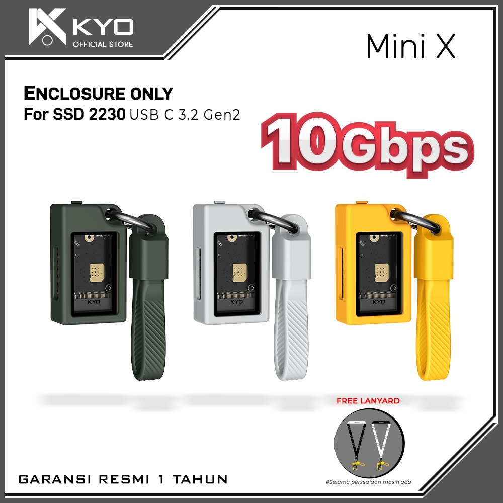 KYO Mini X 10Gbps Enclosure 2230 With Active Cooling Fan M.2 NVMe 2230  Handled gaming USB C 3.2 Gen