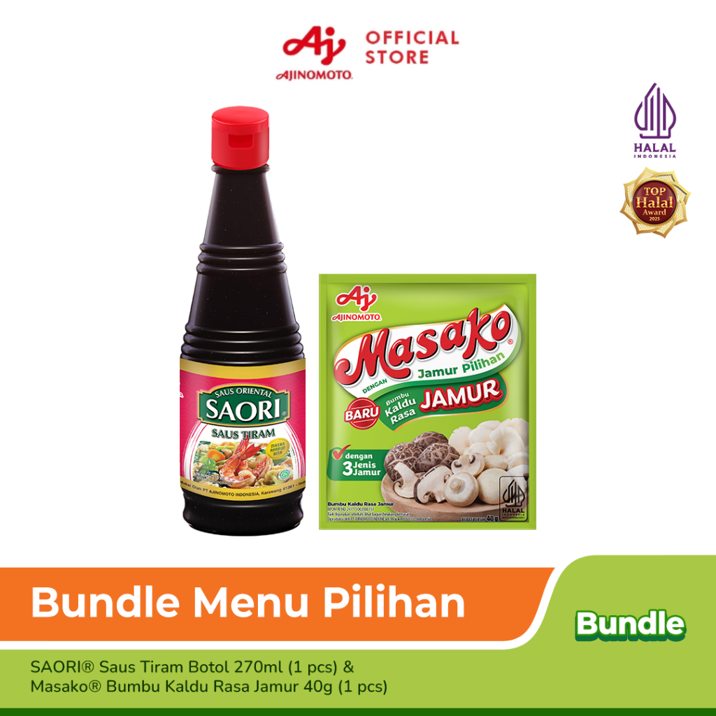 Bundle Menu Pilihan Dapur Umami April - Saori Saus Tiram 270ml (1 pcs) & Masako Bumbu Kaldu Rasa Jam