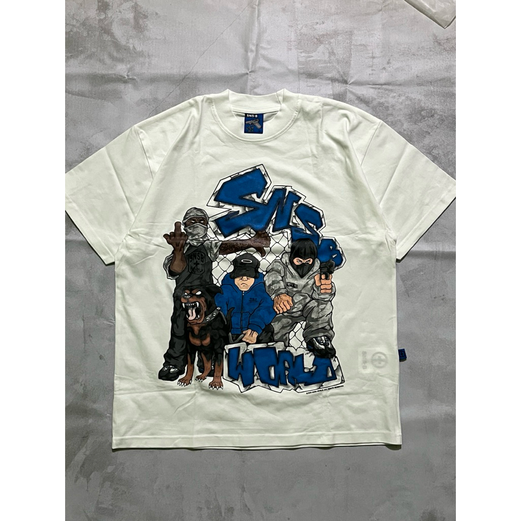 TSHIRT CREW WHITE SNSB WORLD SZ M