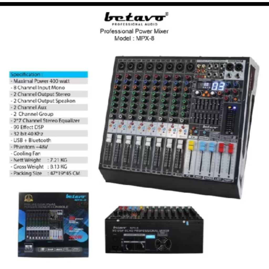 Mixer Power Betavo MPX 8 Original 8 channel - Mixer Power Betavo MPX8 MPX-8