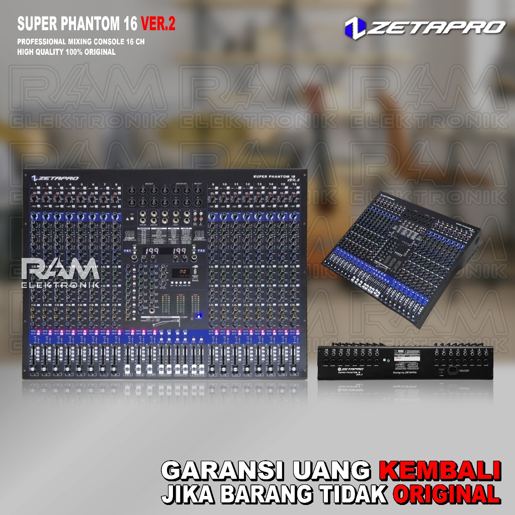 Mixer 16 Channel ZETAPRO SUPER PHANTOM 16 VER.2 | VER 2 Double Effect Original