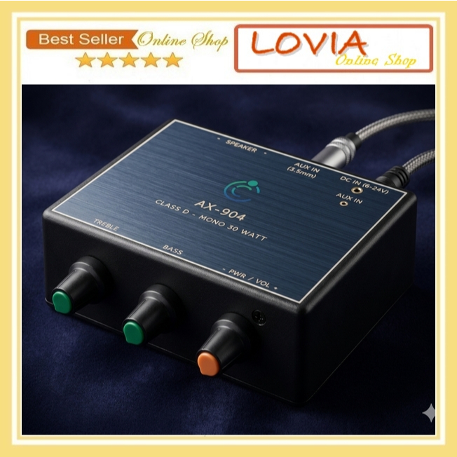 Bass Treble Power Ampli Miniatur Rakitan Aux In Mono Amplifier Rumahan 30 Watt AX-904