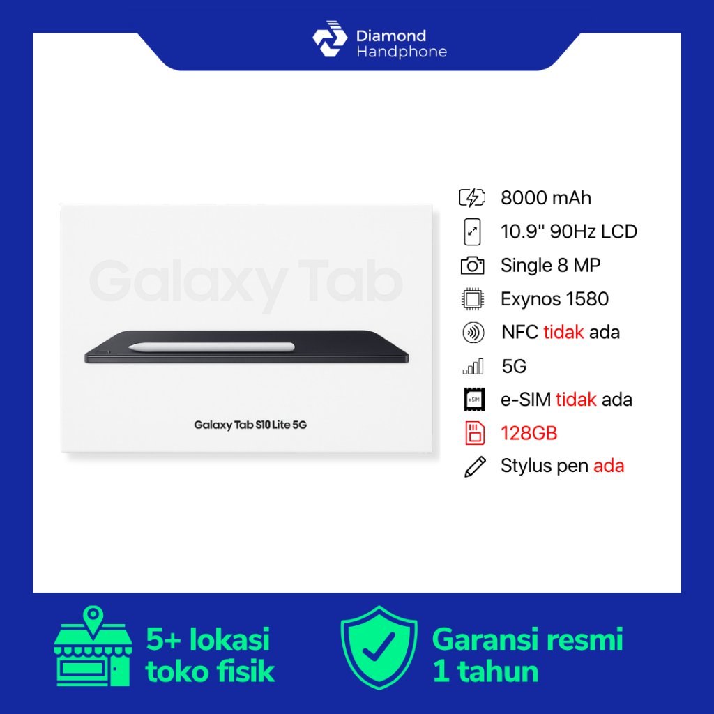 Samsung Galaxy Tab S10 Lite 5G 6/128 6/128GB 6GB 128GB Garansi Resmi