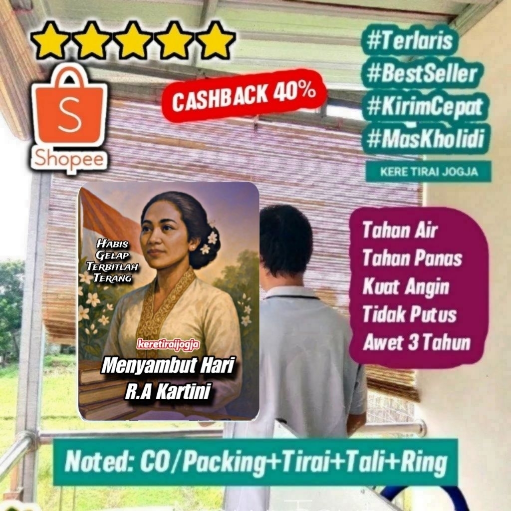 Kere Tirai Gulung, Kerey Tirai, Kerey Tirai Gulung, Kerey Tirai Outdoor, Kerajinan Kerey Tirai, Kere