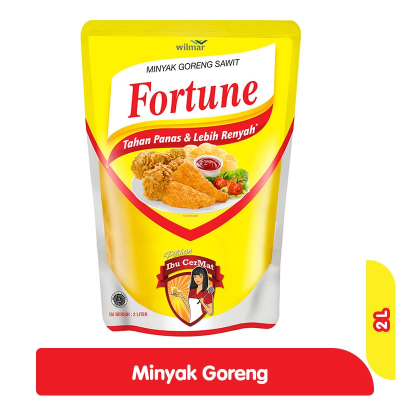 Minyak Goreng Fortune 2 Liter Pouch Kemasan Refill Sawit Asli BPOM Grosir Dus