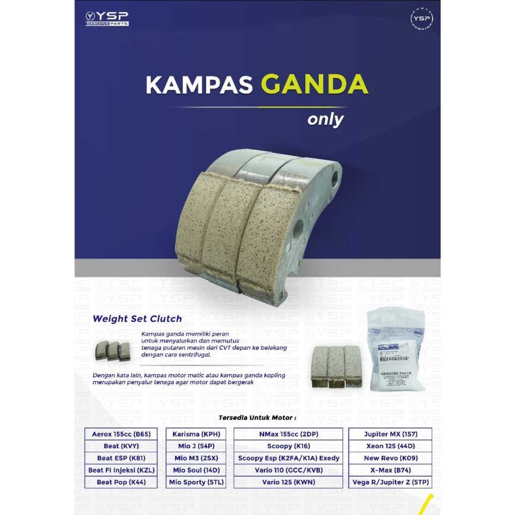 YSP CVT KAMPAS GANDA ONLY BEAT FI INJEKSI, SPACY, SCOOPY FI (2013-2015), VARIO 110 FI (2014-2015) (K