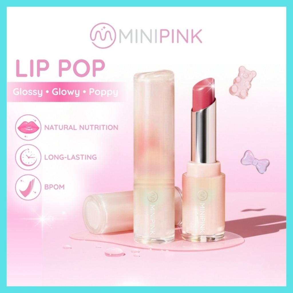 BPOM MINIPINK - Lip Pop Lip Glaze Lipstik Glossy Melembabkan & Tahan Lama MP030 Ilios