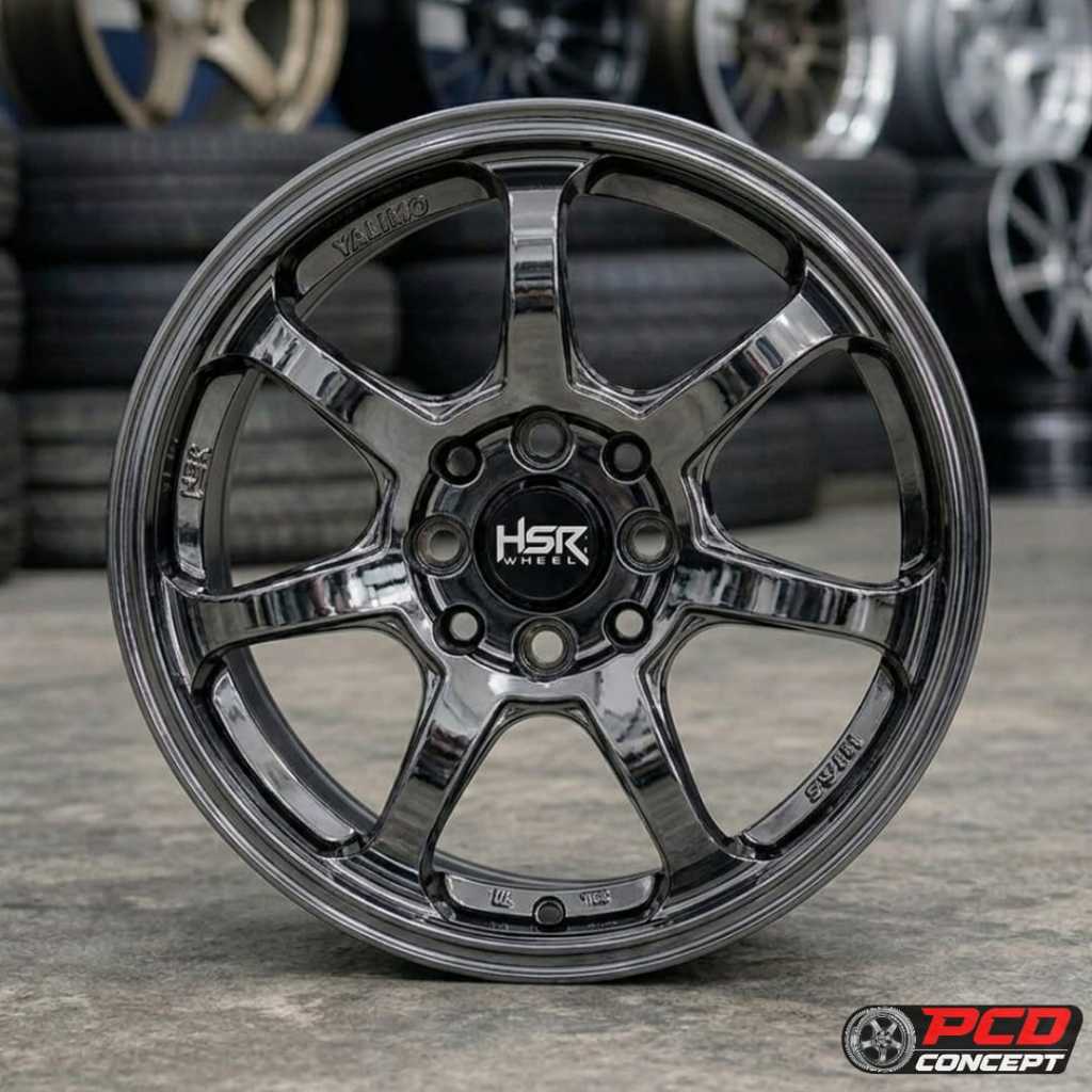 Velg R15 Black Chrome HSR YALIMO Velg Mobil Ring 15 Lebar 6,5 Mobilio Brio Ayla Xenia