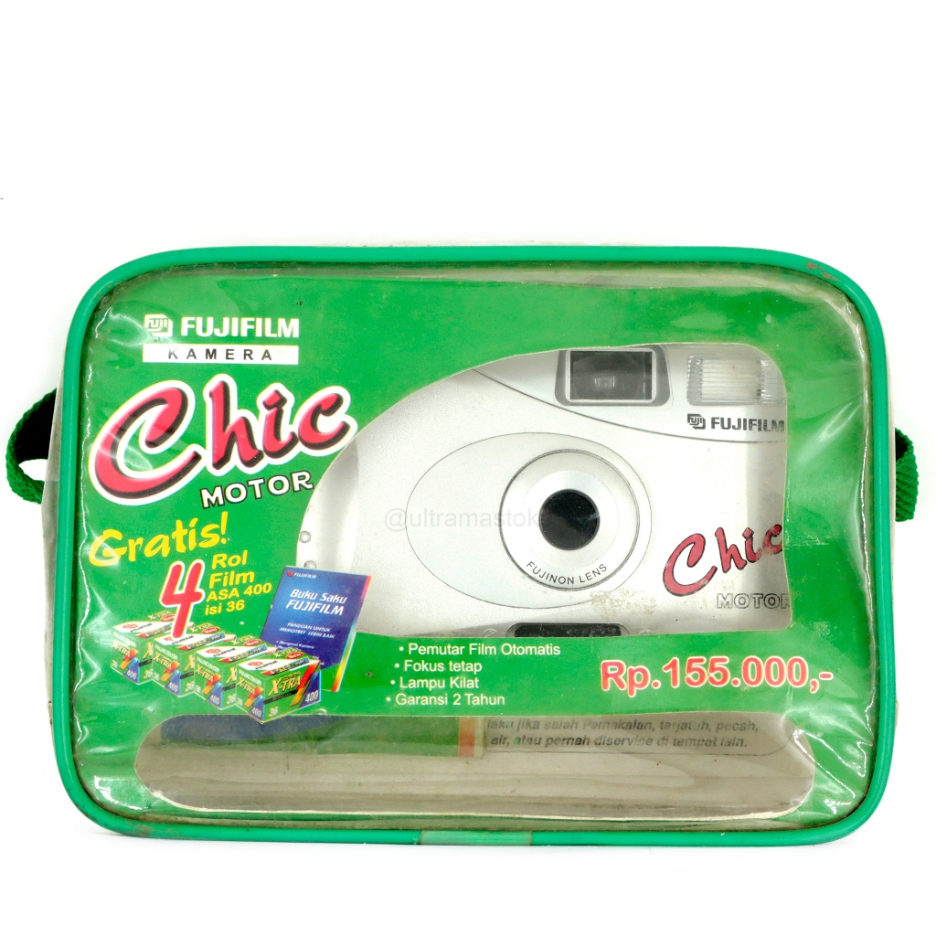 Kamera Film Analog FUJIFILM Chic MOTOR (Perak) - Point & Shoot 35mm Fokus Tetap Gulung Otomatis