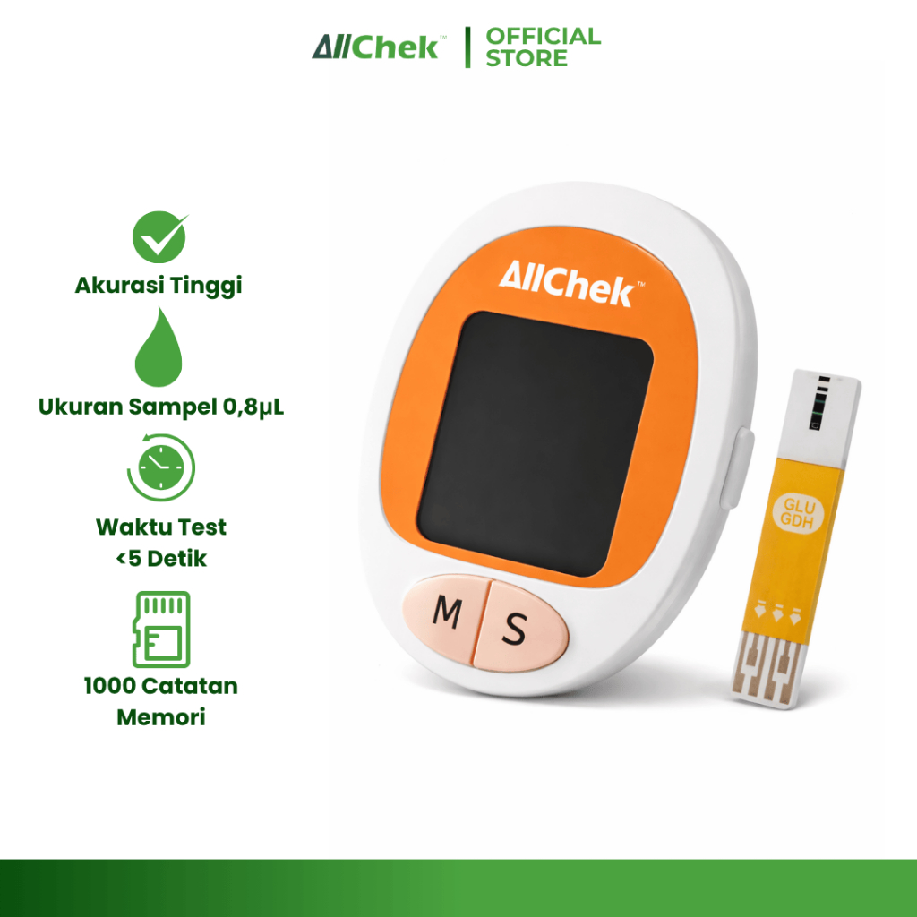 Allchek Glukometer AGL-400 Alat Tes Gula Darah Digital Akurat Hasil Cepat Mudah