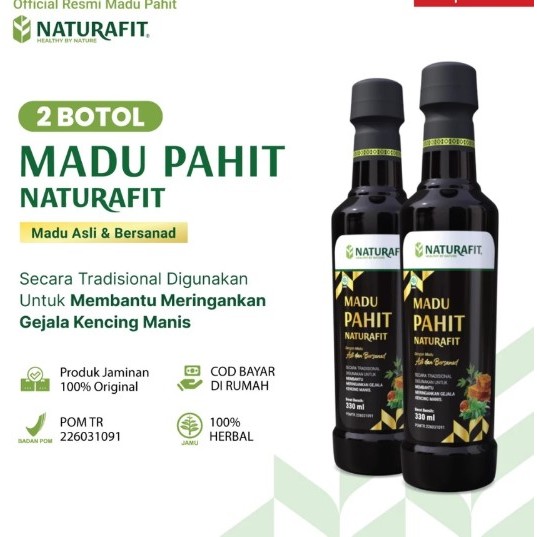 Madu Hitam Pahit Naturafit 100% Madu Asli