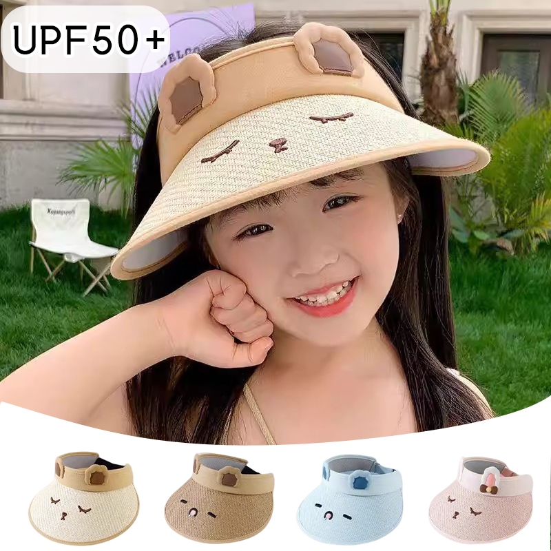 3-12 thn | Topi Anak Perempuan Visor Topi Pantai Lucu Topi Anak Laki Laki 10 Tahun Anti UV UPF50+