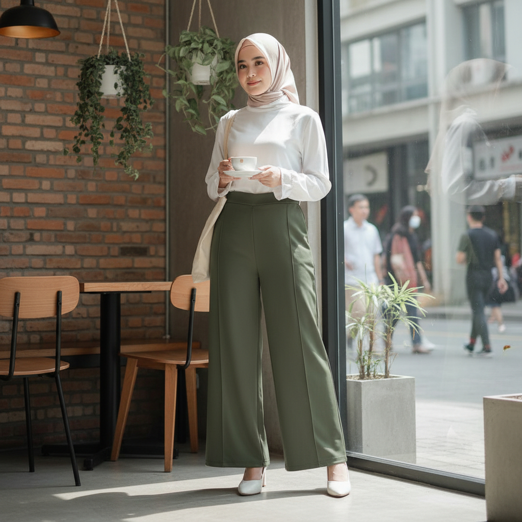 CELANA KULOT WANITA KEKINIAN SCUBA | KULOT SCUBA PREMIUM | CELANA KULOT SCUBA | CELANA KULOT PUTIH