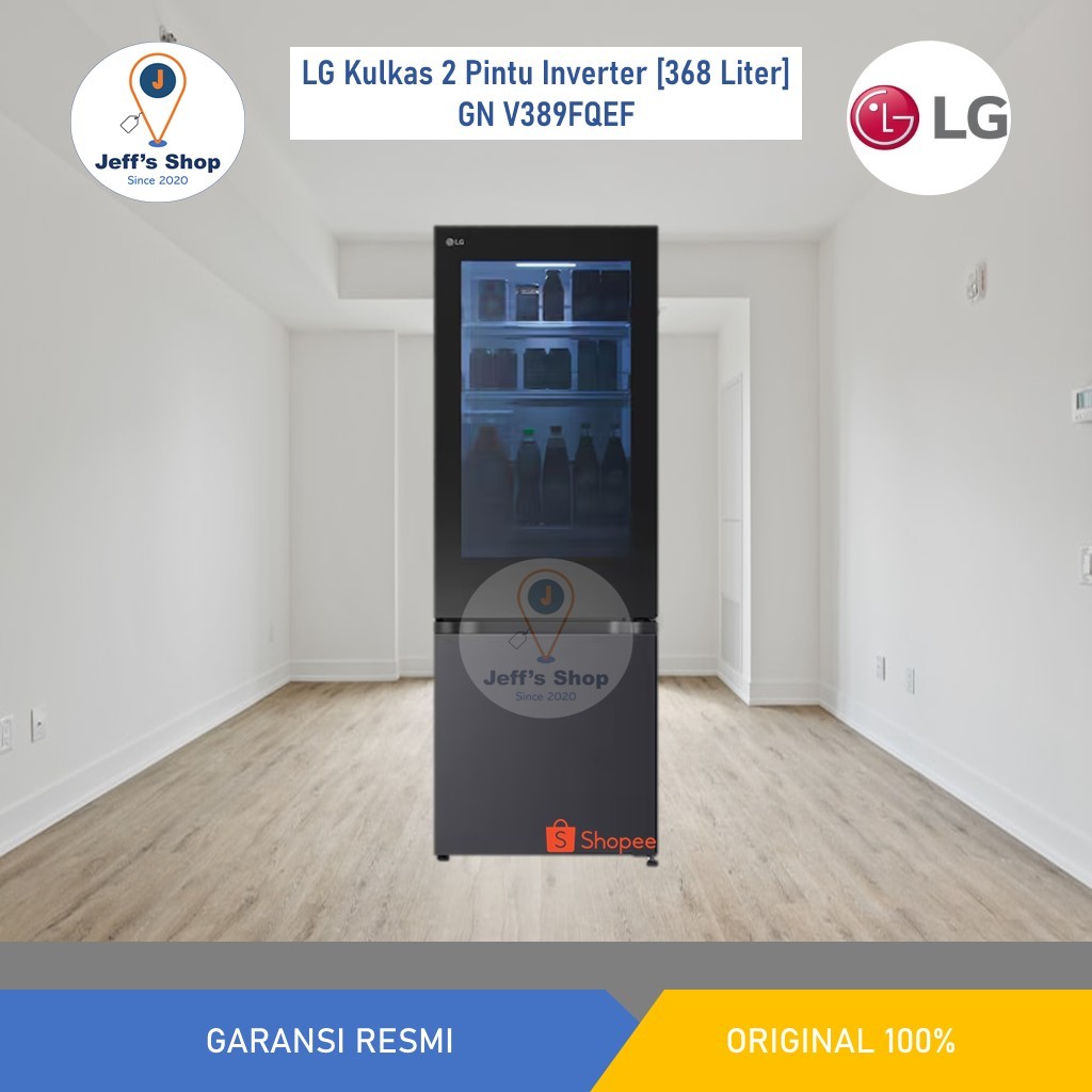 LG Kulkas 2 Pintu Bottom Freezer [368 Liter] GN V389FQEF