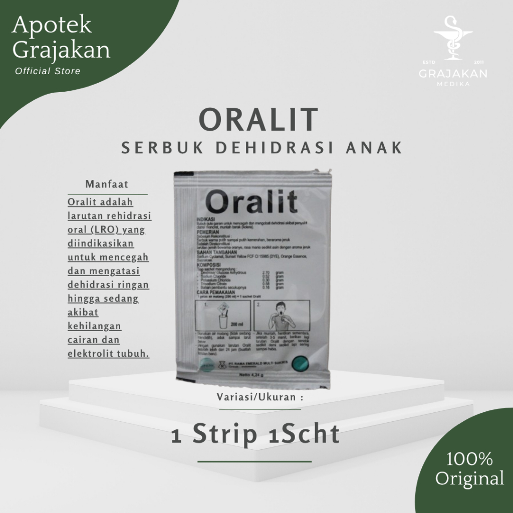 Oralit 1 Sachet - Serbuk Elektrolit untuk Atasi Dehidrasi Anak