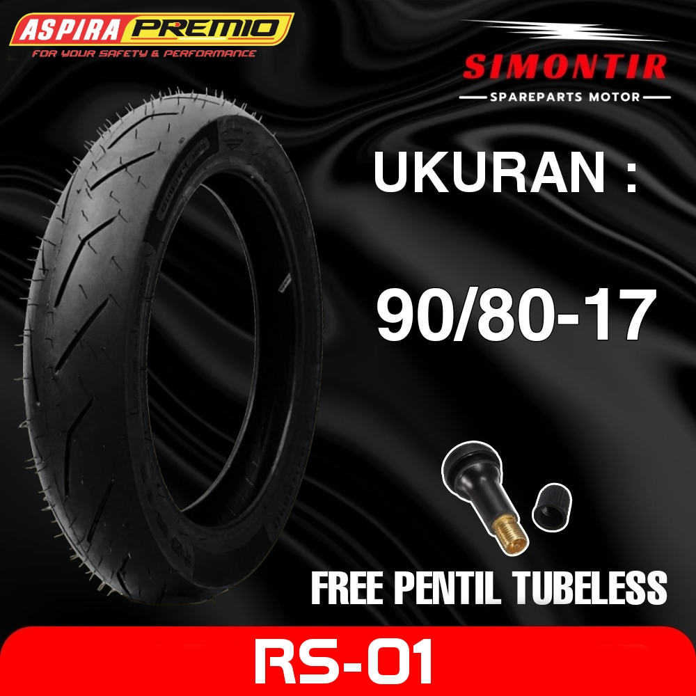 BAN ASPIRA PREMIO SPORTIVO RS 01 SOFT COMPOUND TUBELESS RING 17 BAN MOTOR UKURAN 90/80-17 | 100/80-1