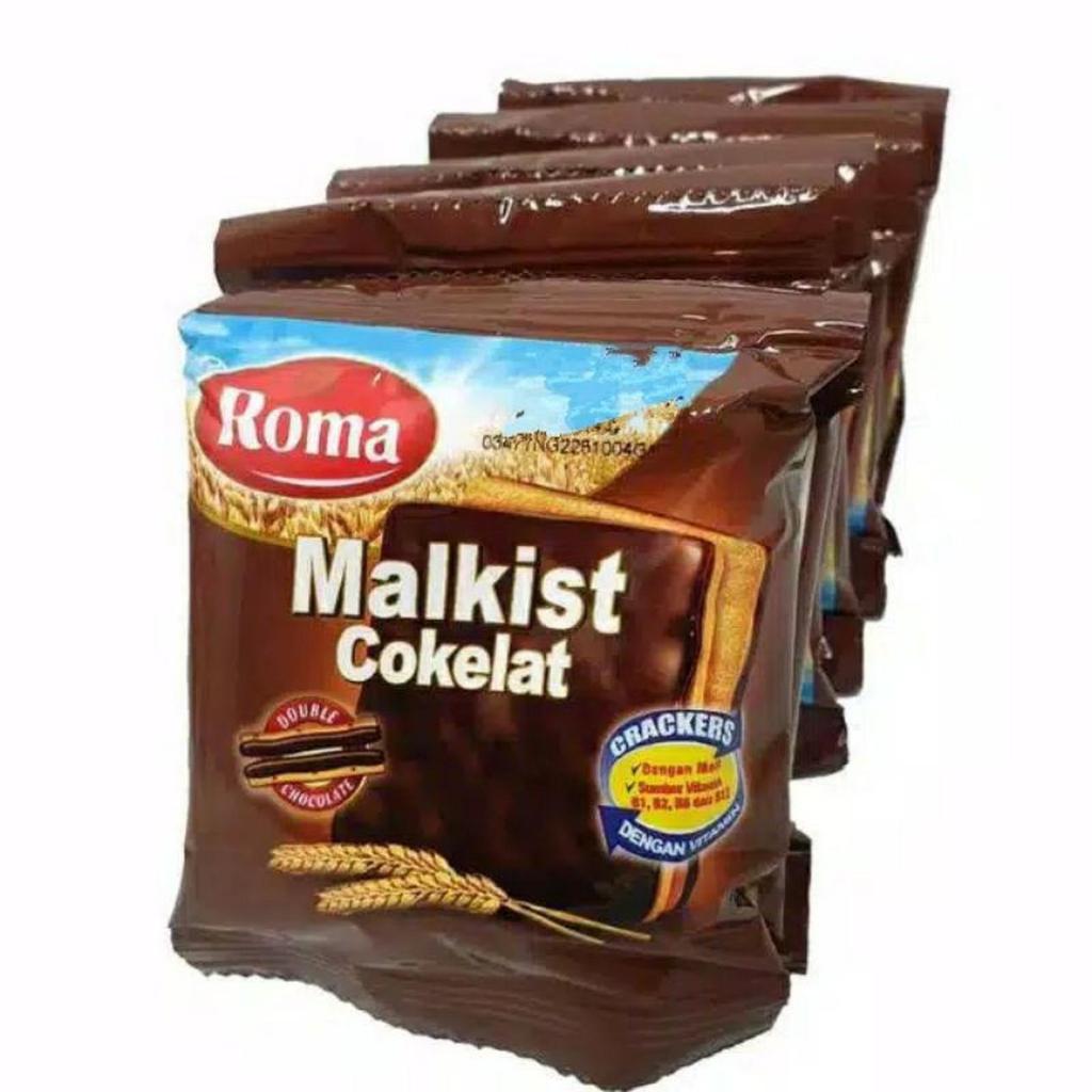 Roma malkis Creker coklat 18gr renteng isi 10 Biskuit