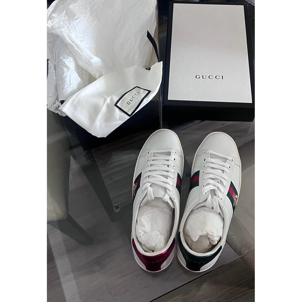 *Preloved* Original Gucci Shoes Sneakers Ace White Size 38.5
