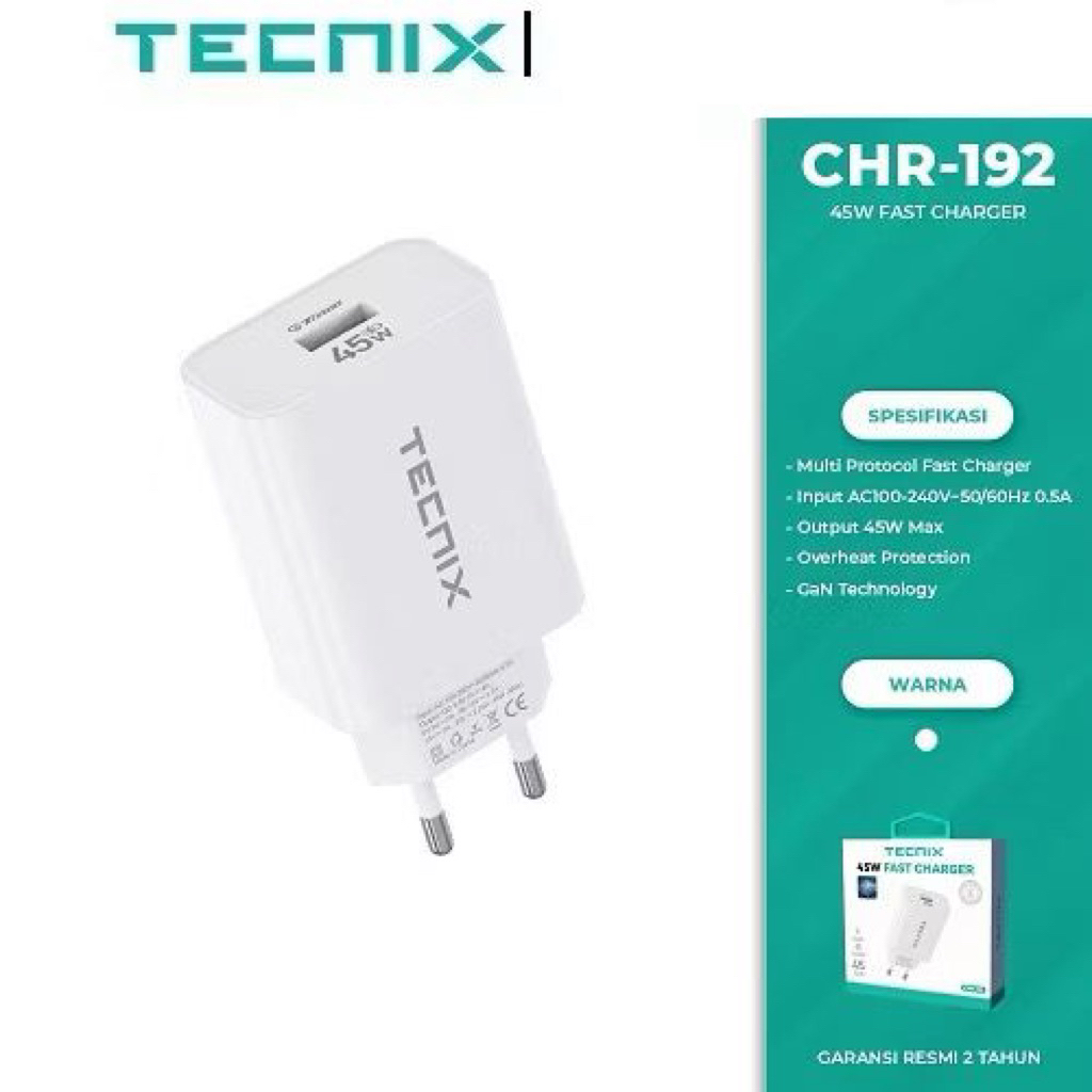 Adaptor Charger 45W USB port TECNIX CHR-192
