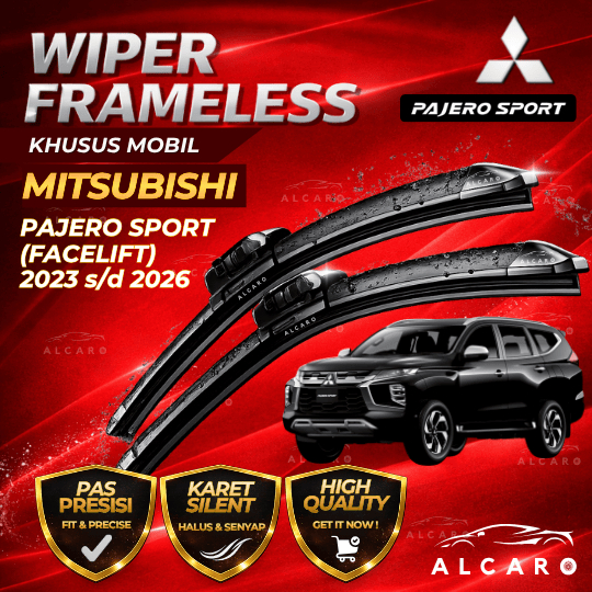 Alcaro Wiper Frameless PAJERO SPORT FACELIFT 2023 s/d 2026 Original Premium - Sapu Kaca PAJERO SPORT