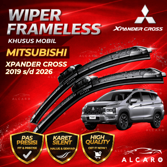 Alcaro Wiper Frameless XPANDER CROSS 2017 s/d 2026 Original Premium - Sapu Kaca XPANDER CROSS - Wipe
