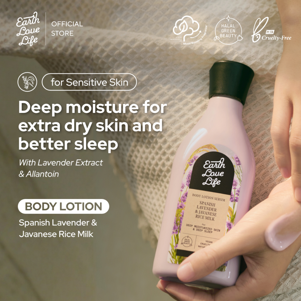 Earth Love Life Spanish Lavender & Javanese Rice Milk Body Lotion 250 ml Body Serum | Lotion Wangi |