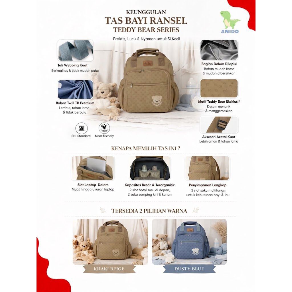 Tas Bayi Ransel Teddy Bear Series