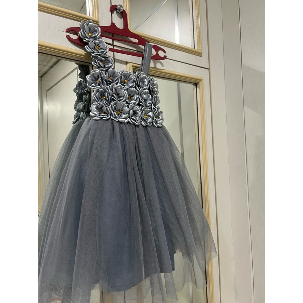 preloved baju dress gaun terusan anak warna abu