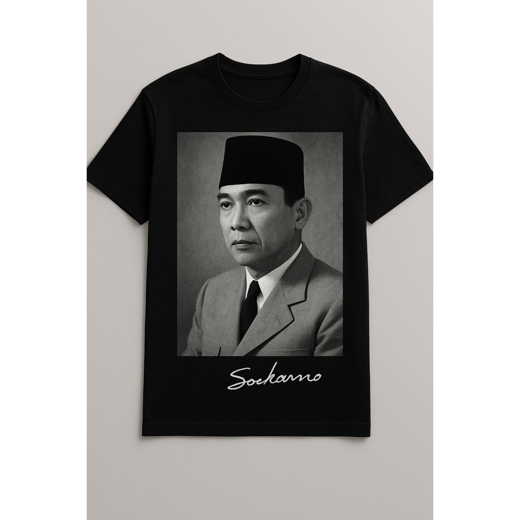 Kaos Soekarno Baju Tshirt Distro Original cotton combed 24s jetblack