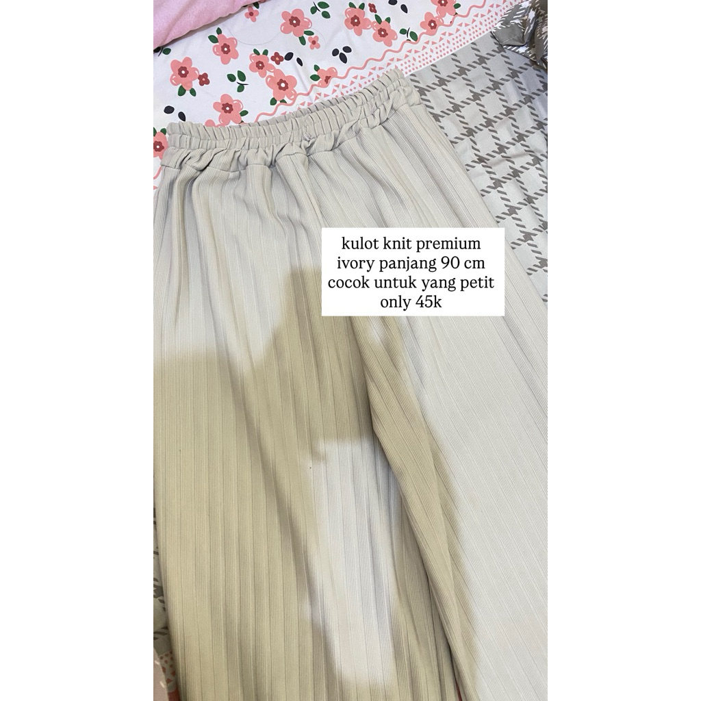 preloved kulot knit premium ivory panjang 90 cm