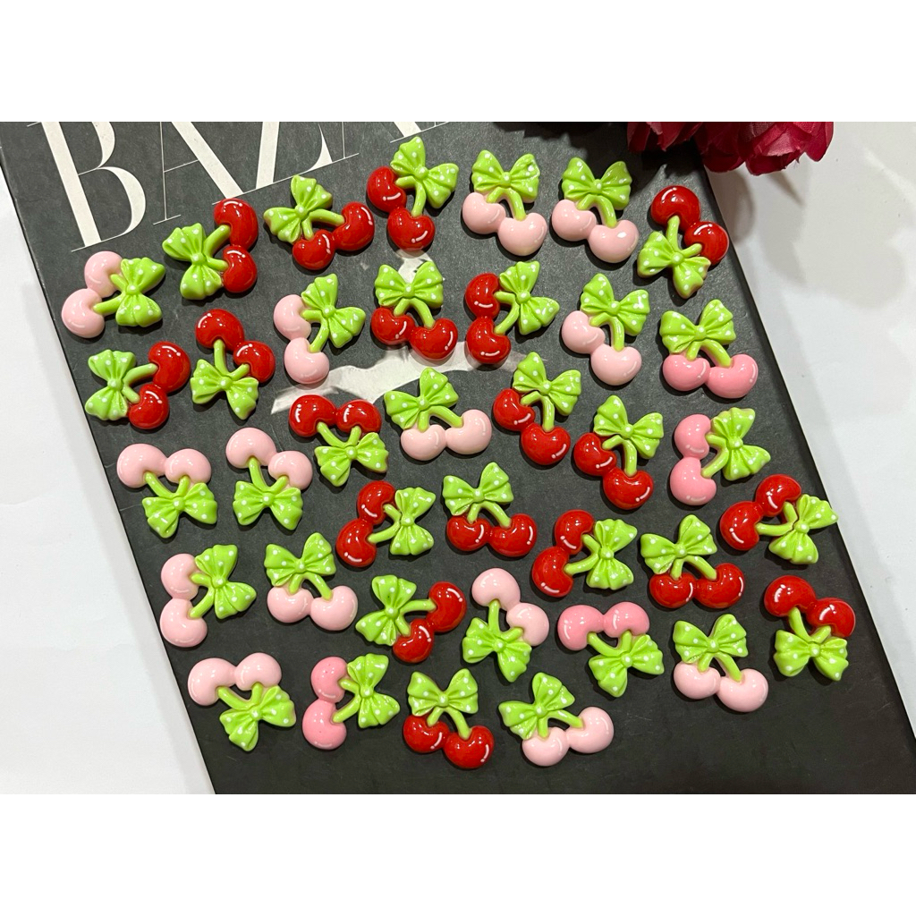 clay resin cerry isi 100 pcs