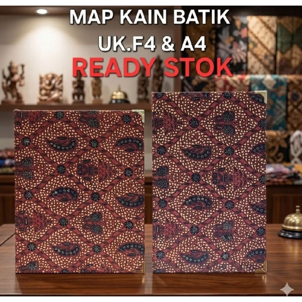 Map Batik Coklat siku kuningan Uk. F4 & A4