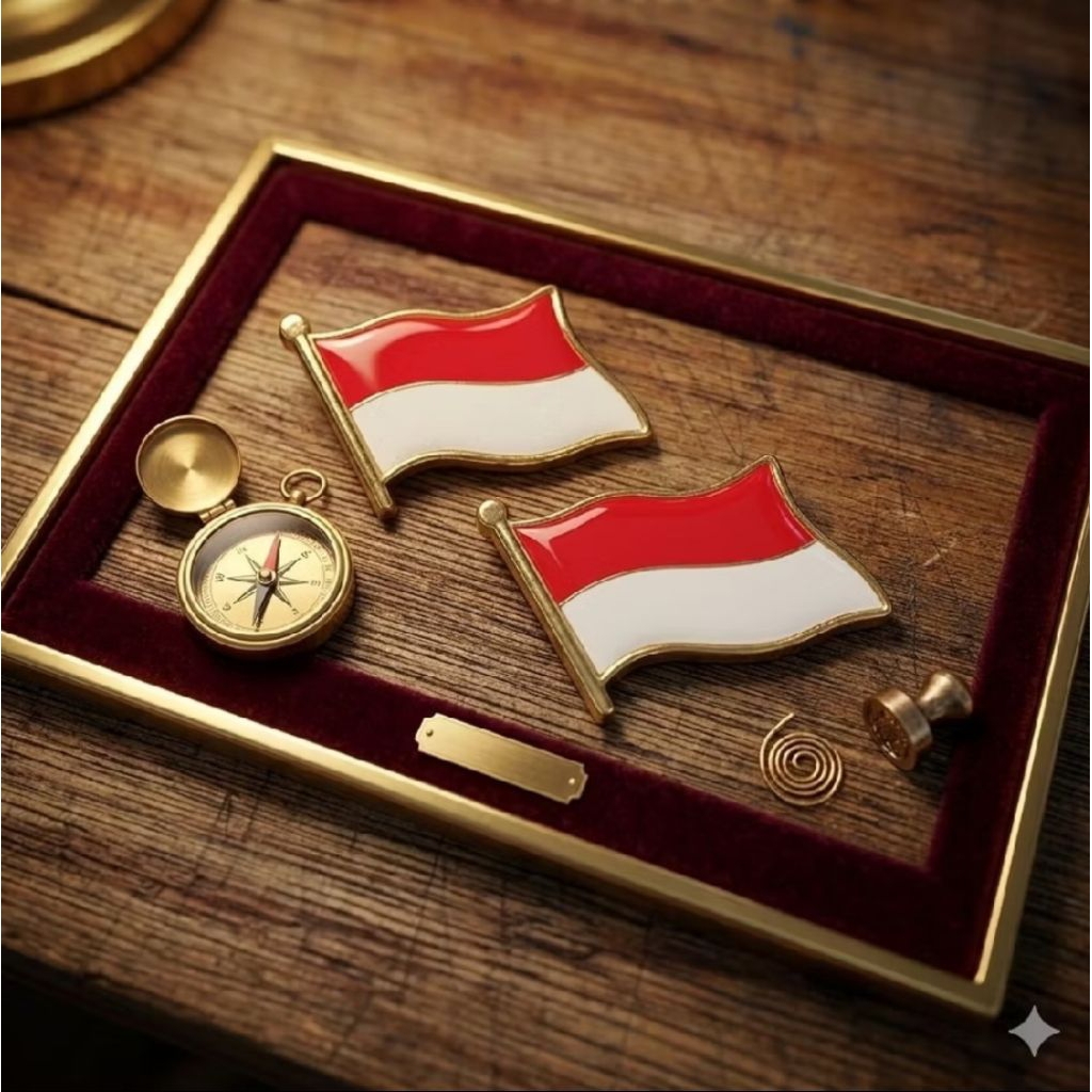 Pin/lencana merah putih tusuk (paku)