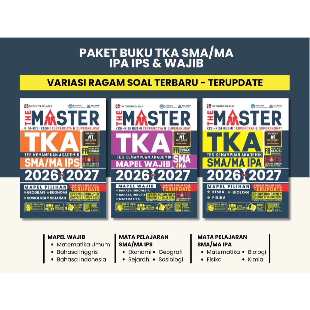 NEW Buku The Master TKA SMA/MA IPA IPS & WAJIB 2026 2027 - Selasar Media Utama