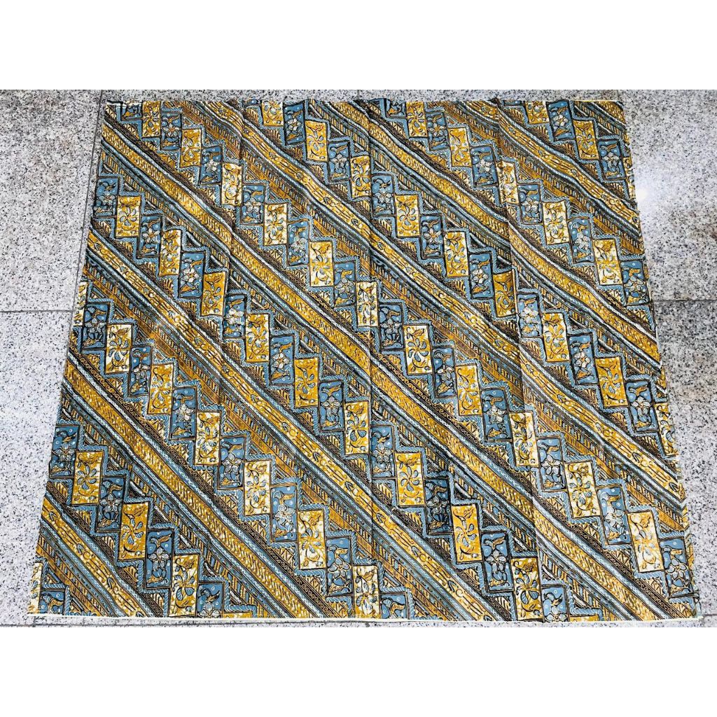 kain batik klasik warna biru motif lawasan indigo asli solo