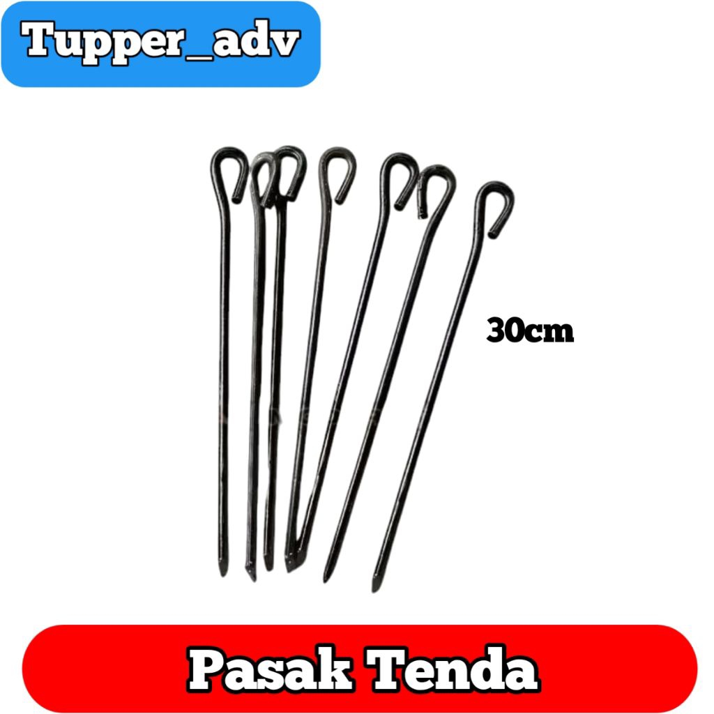 Patok Tenda Besi Pramuka Panjang 30cm / Pasak Tenda Besi / Pasak Tenda Camping Besi