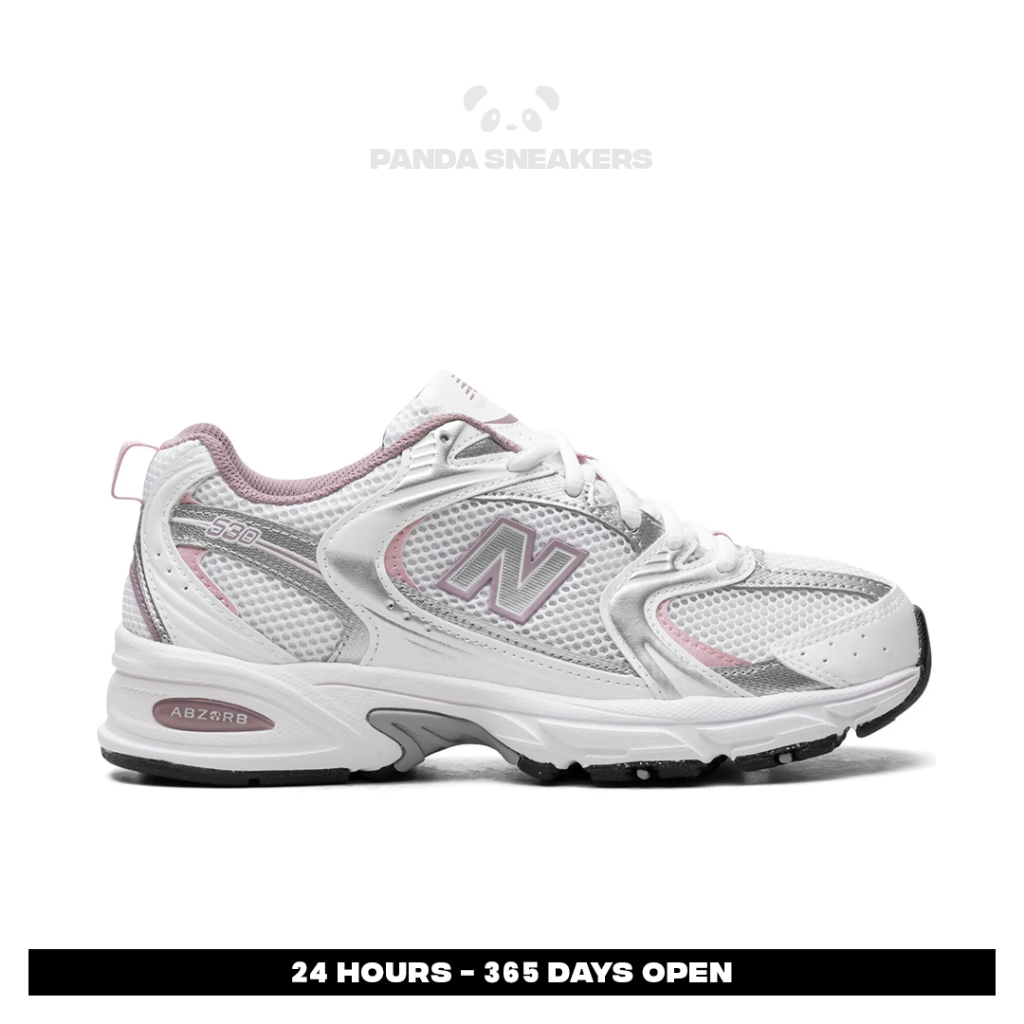 Sepatu New Balance NB 530 White Pink Silver Sneakers Casual Olahraga Wanita Pria Outdoor Indoor