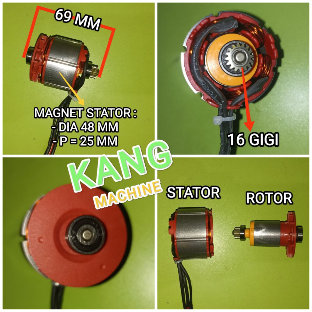 dinamo motor brushless bor baterai Kamolee / Kenjiro / Nagawa 13mm hammer drill cordless 18V 21V LXT