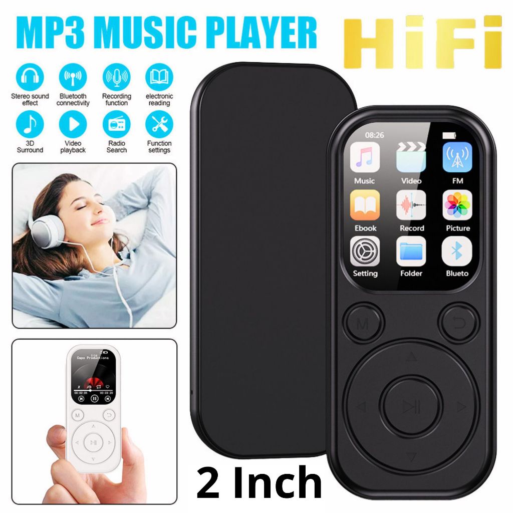 Yoidesu MP3 Digital Audio Player HiFi Bluetooth MP4 2 Inch 210mAh Bisa merekam suara - SD-09