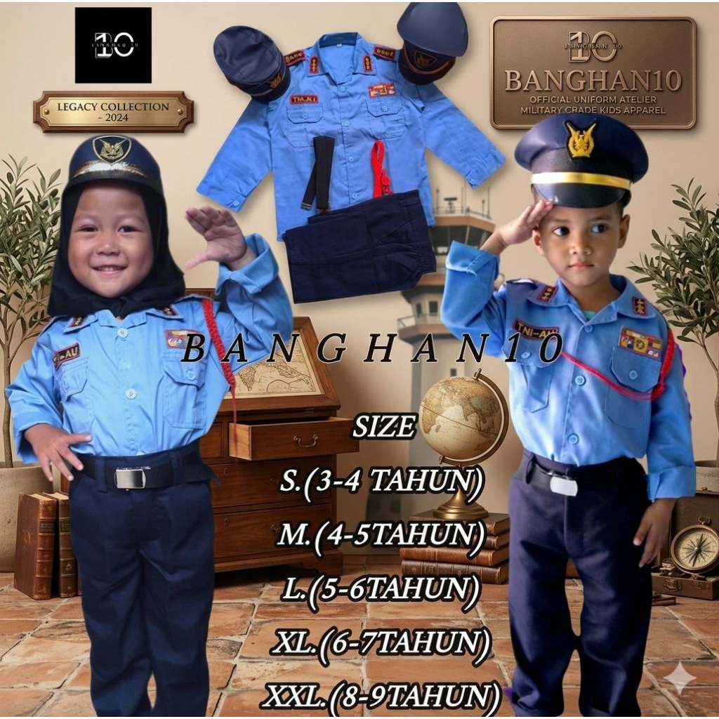 BAJU TNI  AU ANAK TK/ PAUD  1 SET KOMPLIT