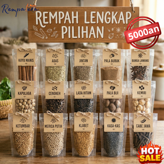 REMPATERA -  Rempah Kering Lengkap Bumbu Komplit - kayu manis, adas, jintan, pala, bunga lawang, kap